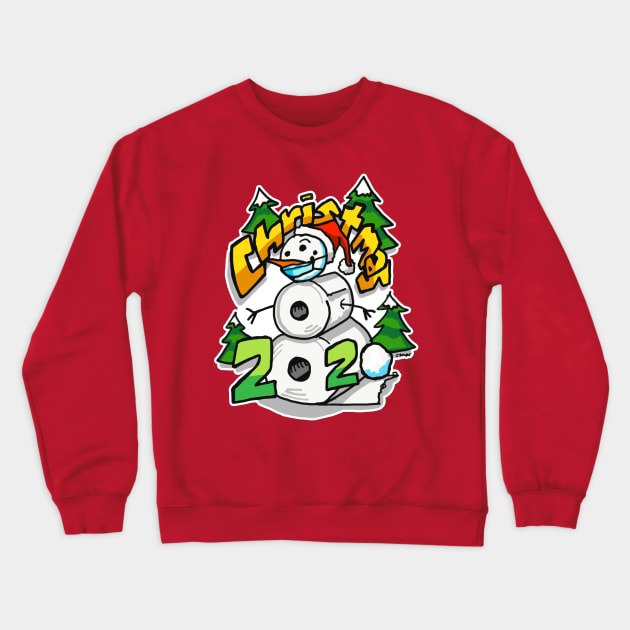 Christmas 2020 toilet paper snowman Crewneck Sweatshirt by sketchnkustom